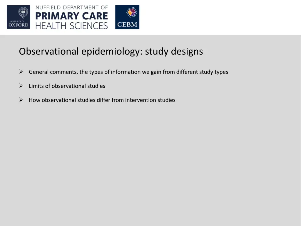 observational epidemiology study designs 1