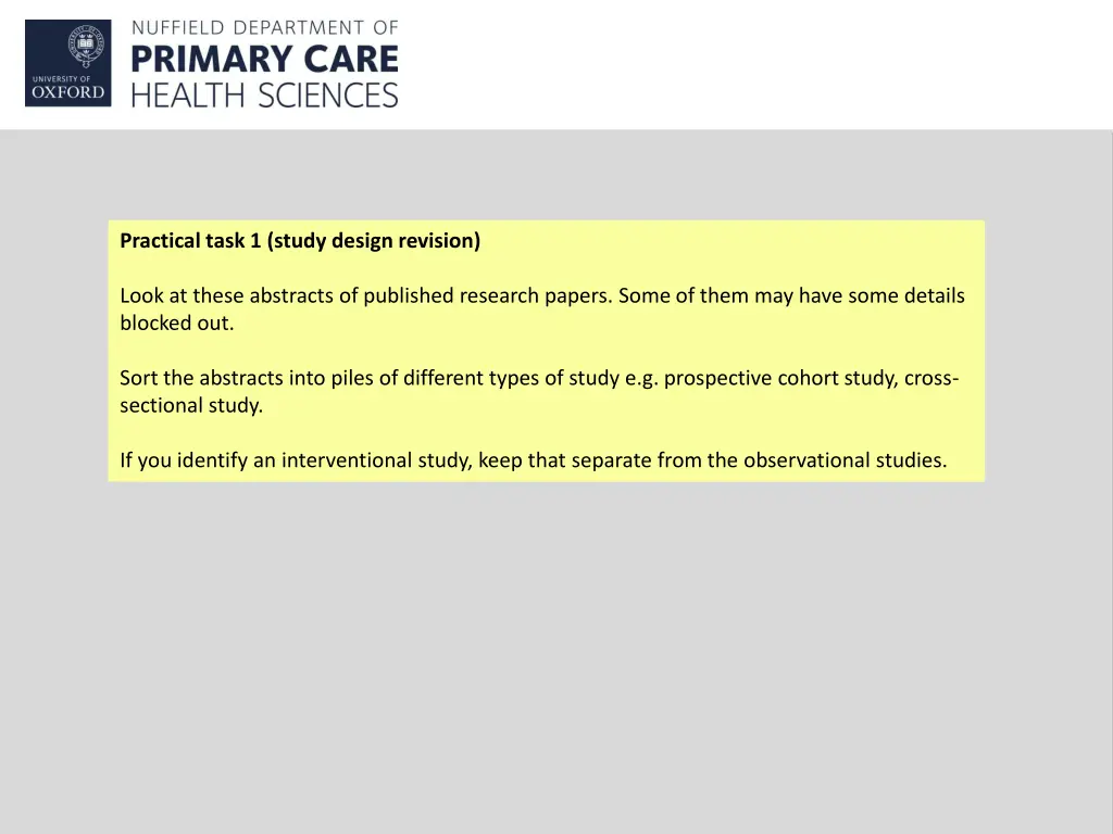 practical task 1 study design revision