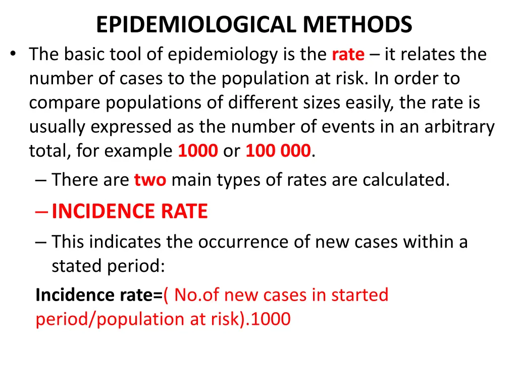 epidemiological methods the basic tool