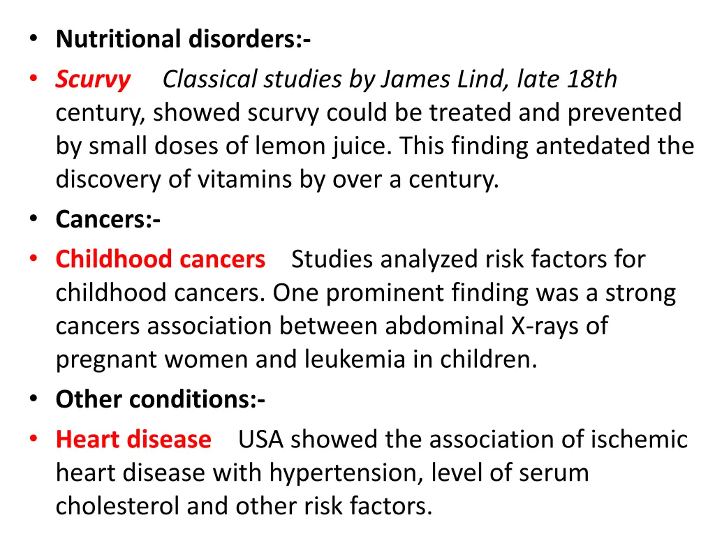 nutritional disorders scurvy classical studies