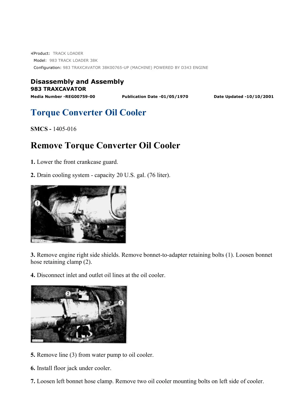 983 traxcavator 38k00765 up machine powered 12