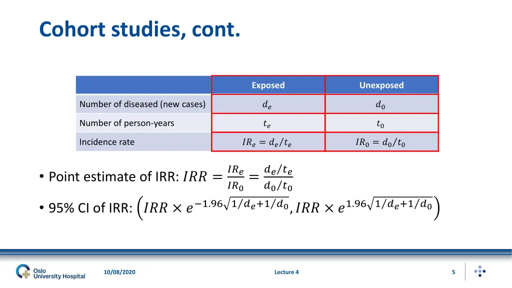 cohort studies cont 1