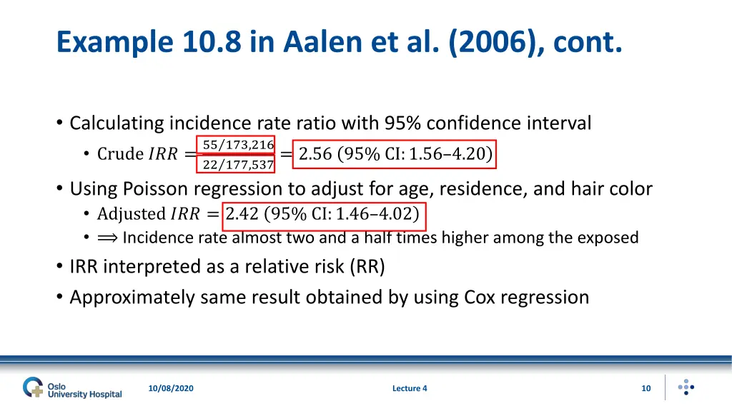 example 10 8 in aalen et al 2006 cont 3