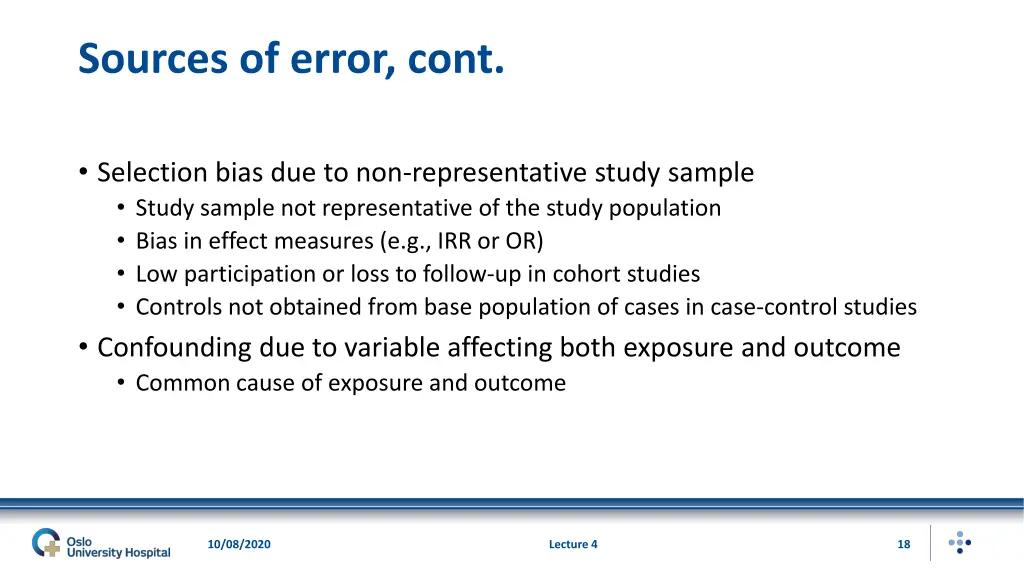 sources of error cont