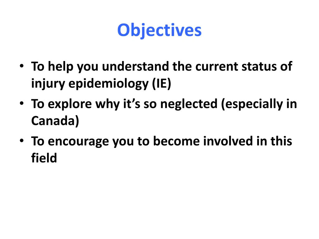 objectives