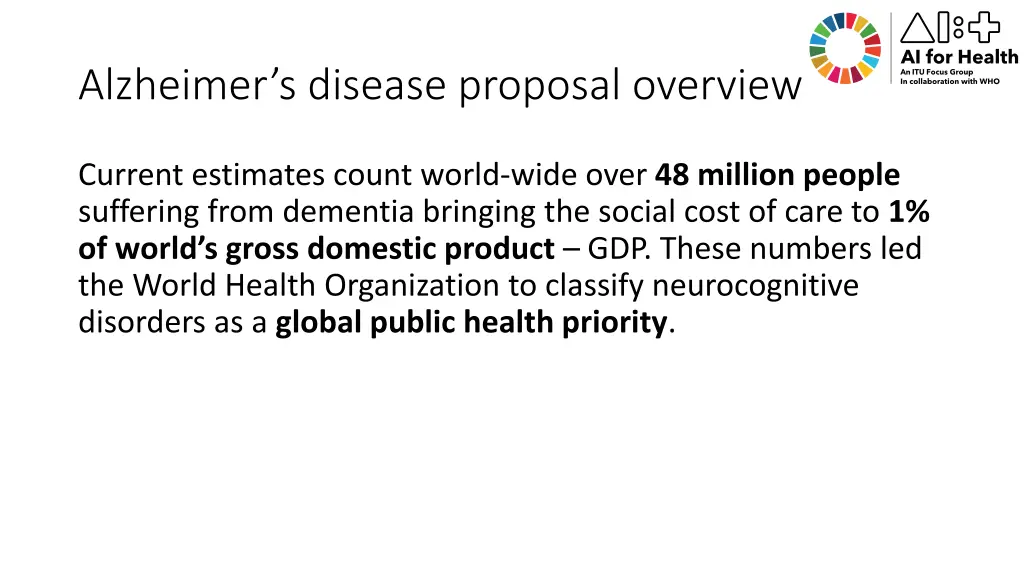 alzheimer s disease proposal overview