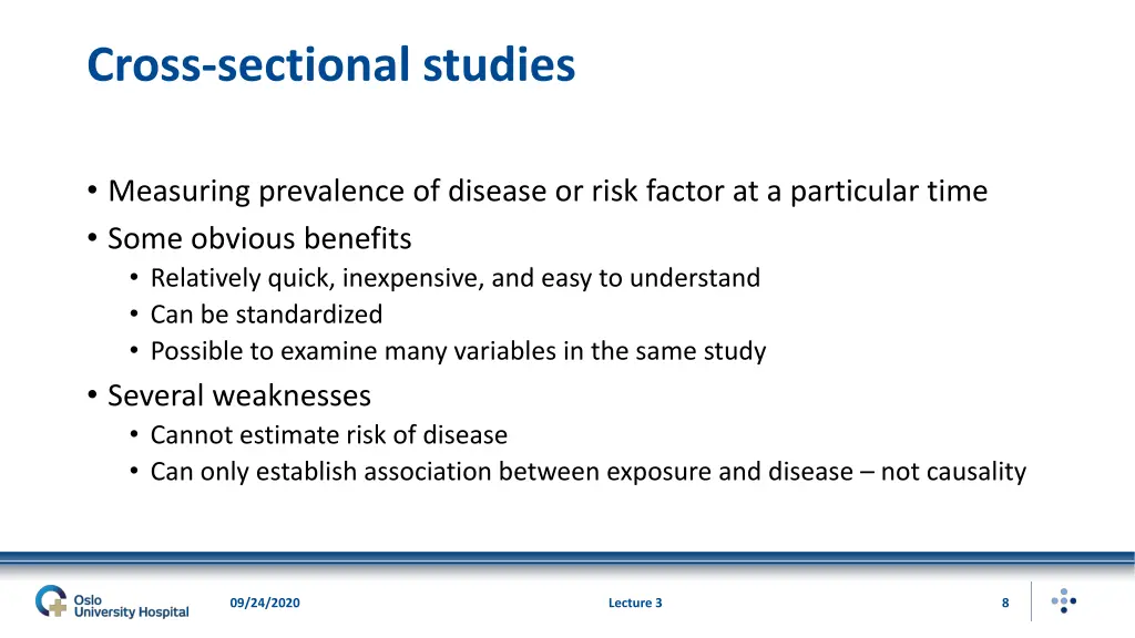 cross sectional studies