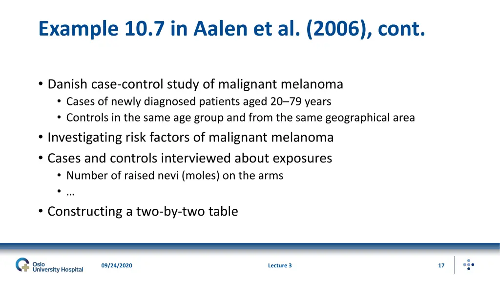 example 10 7 in aalen et al 2006 cont