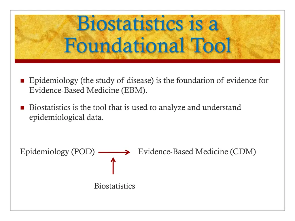 biostatistics is a foundational tool