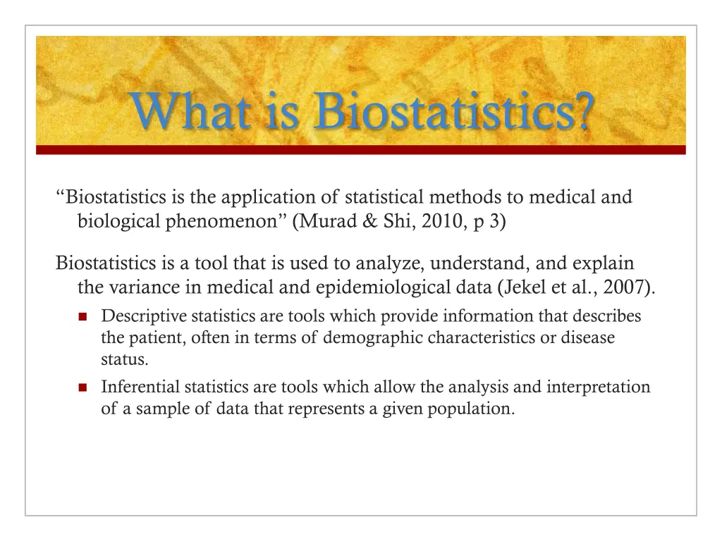 what is biostatistics