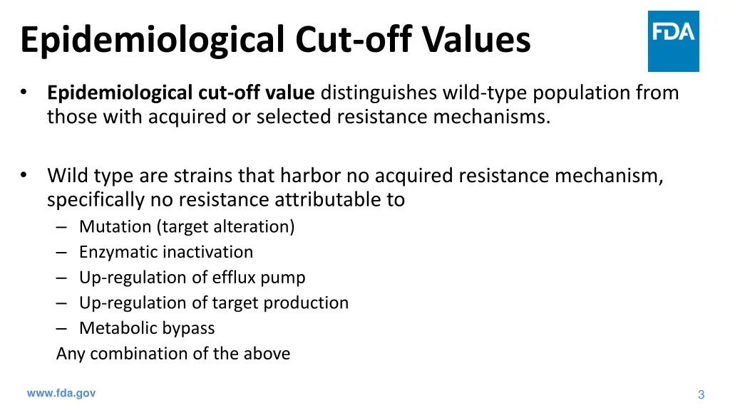 epidemiological cut off values