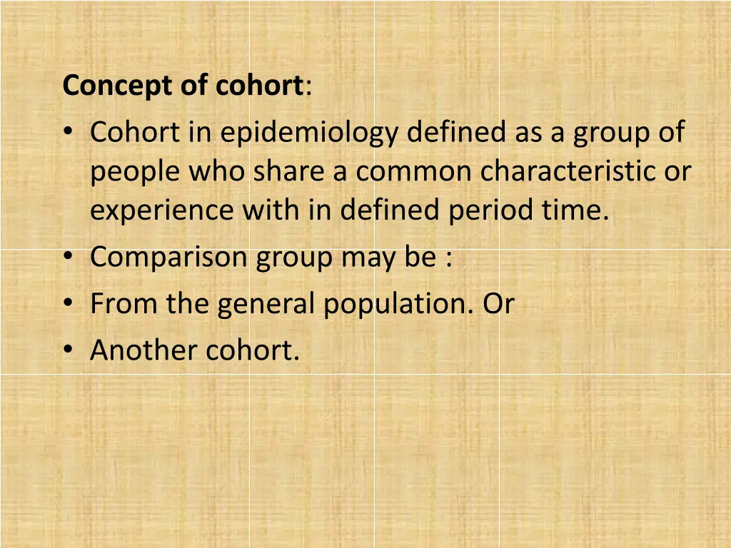 concept of cohort cohort in epidemiology defined