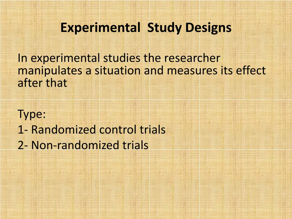 experimental study designs