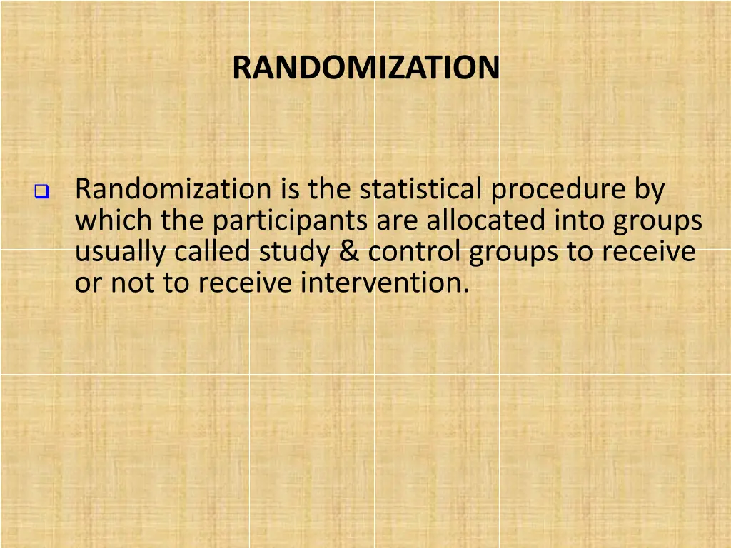 randomization