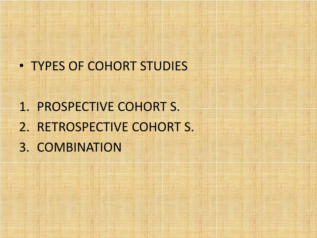 types of cohort studies