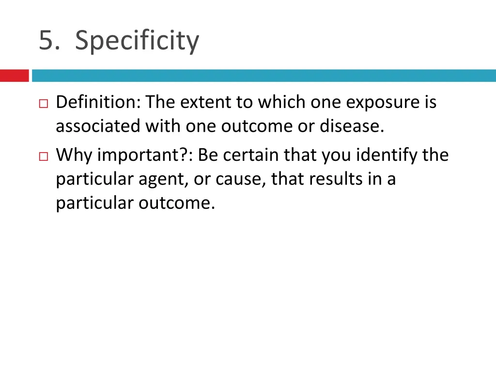 5 specificity