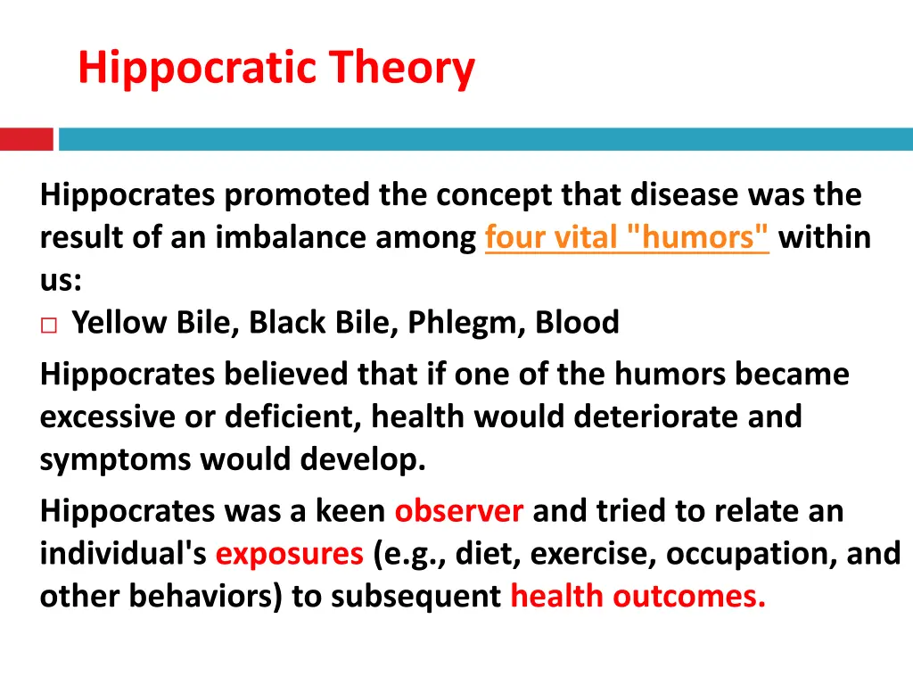 hippocratic theory