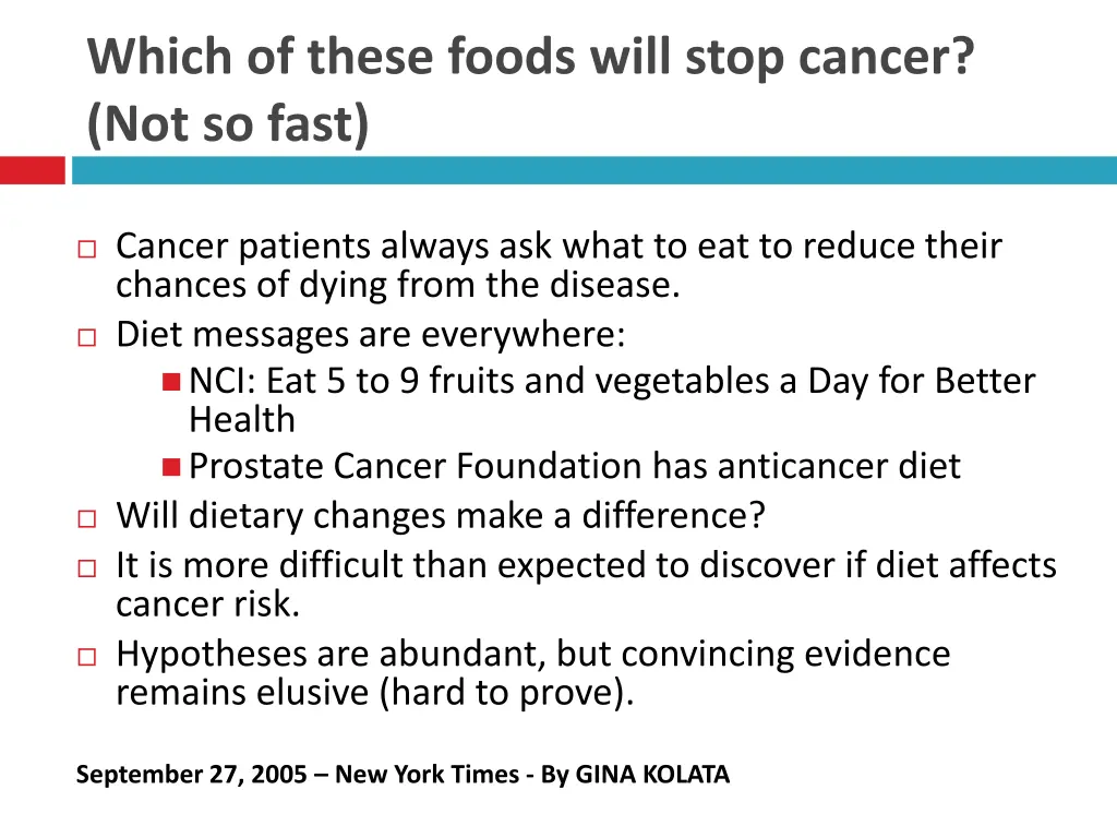 which of these foods will stop cancer not so fast