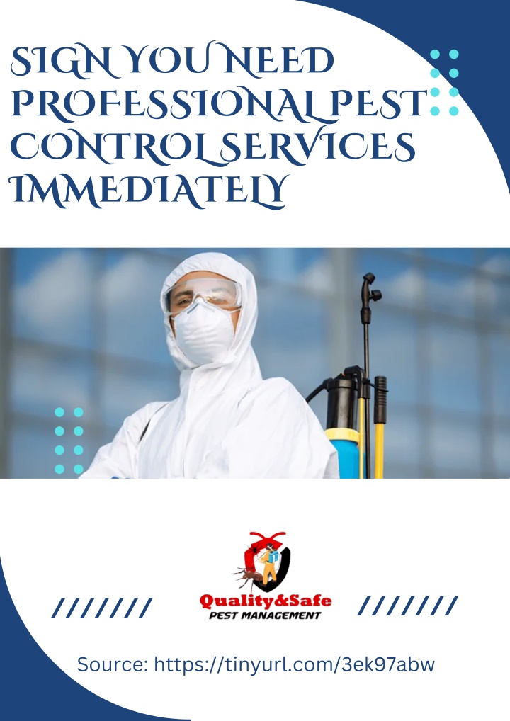 sign you need professional pest control services