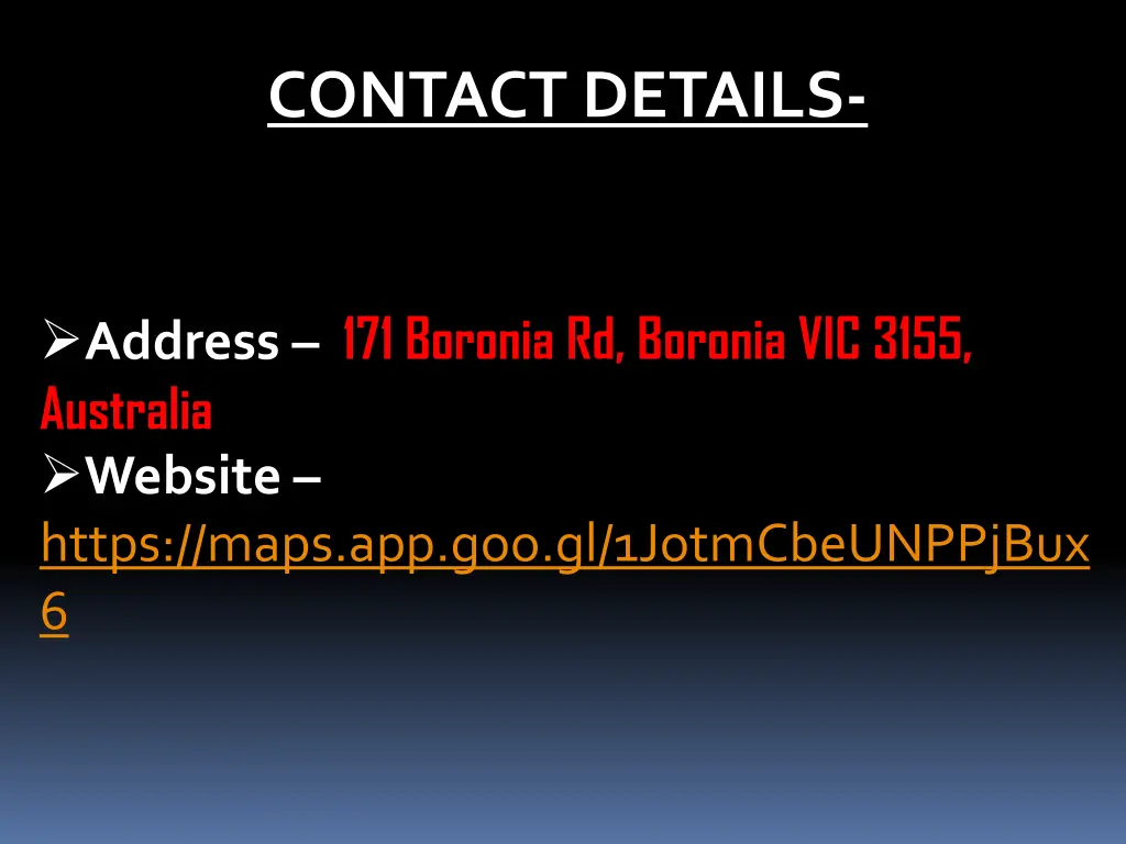 contact details