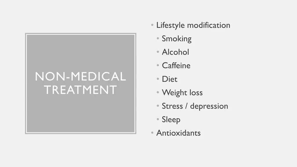 lifestyle modification smoking alcohol caffeine