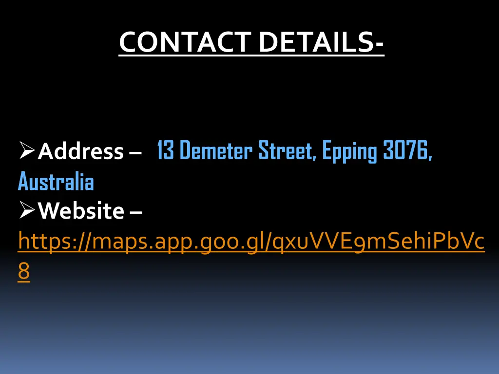 contact details