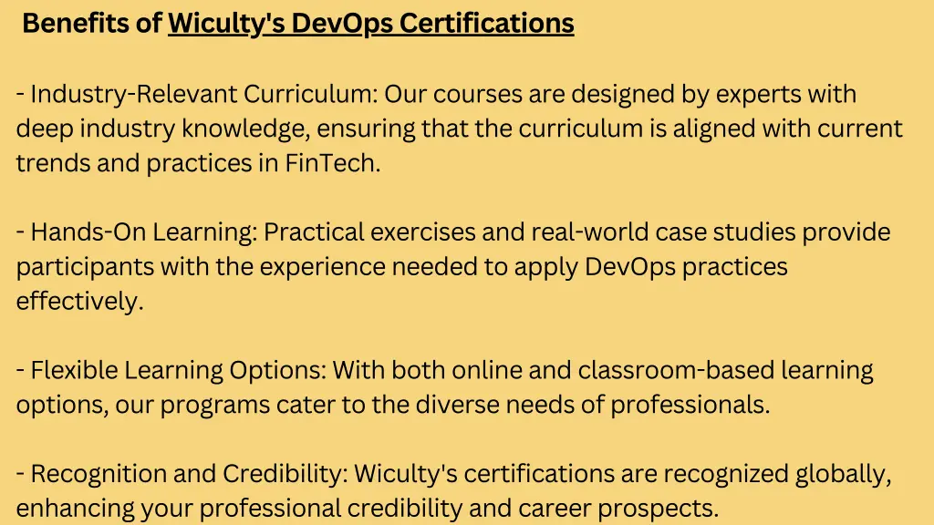 benefits of wiculty s devops certifications