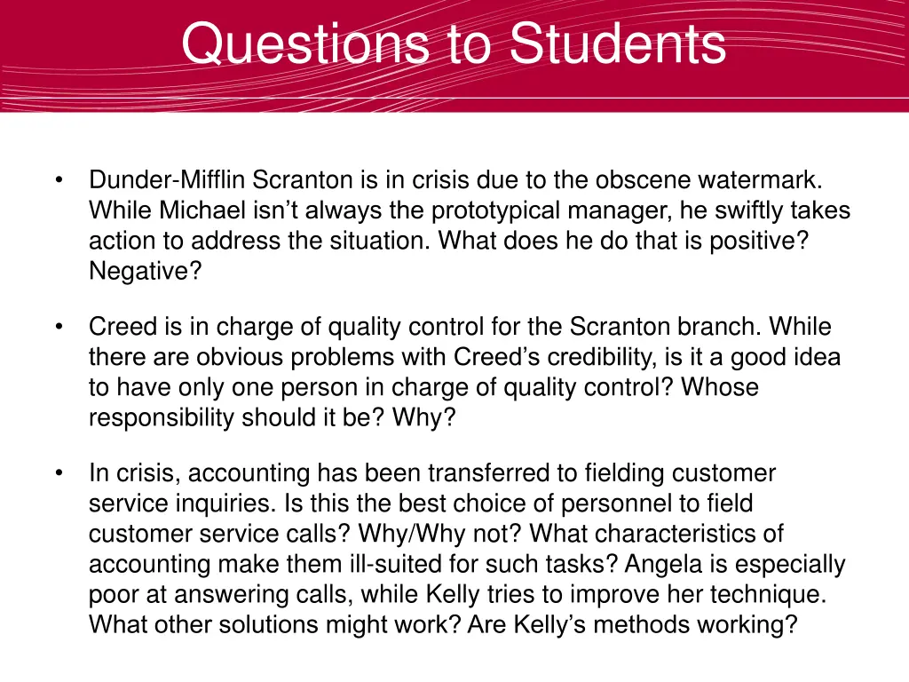 questions to students 3