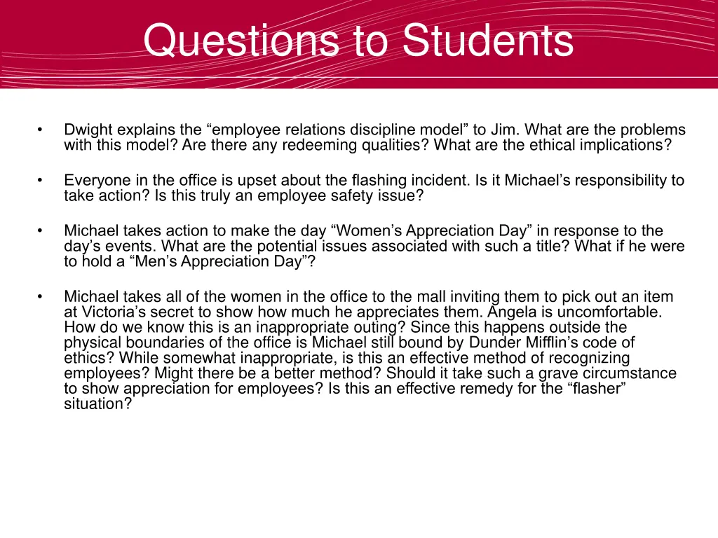 questions to students 4