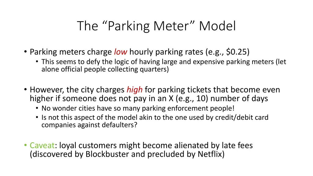 the parking meter model