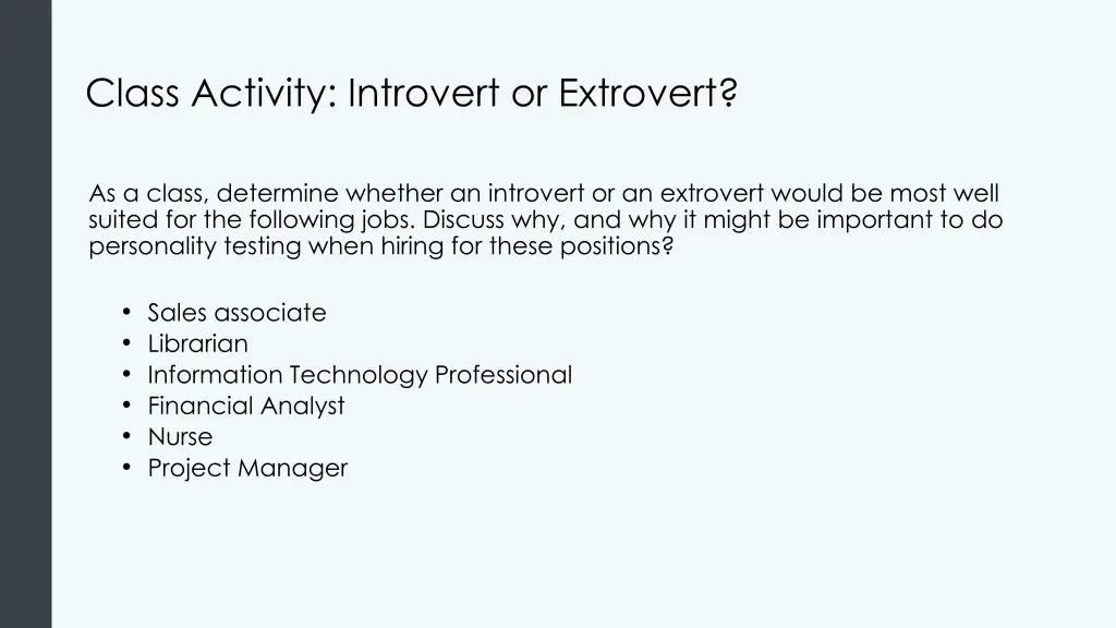 class activity introvert or extrovert