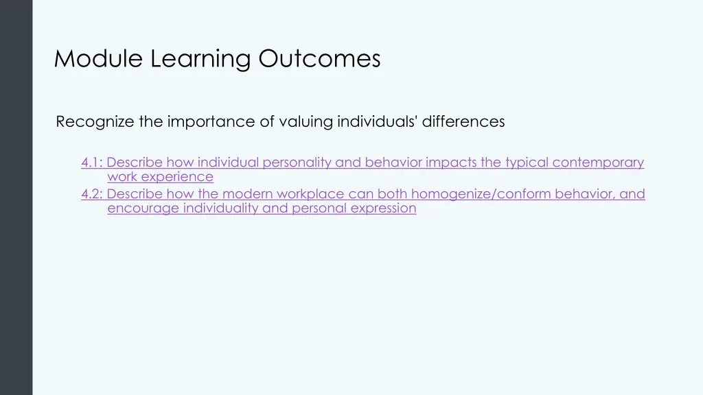 module learning outcomes