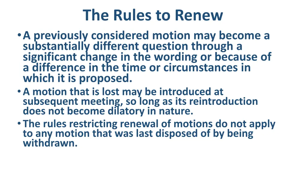 the rules to renew