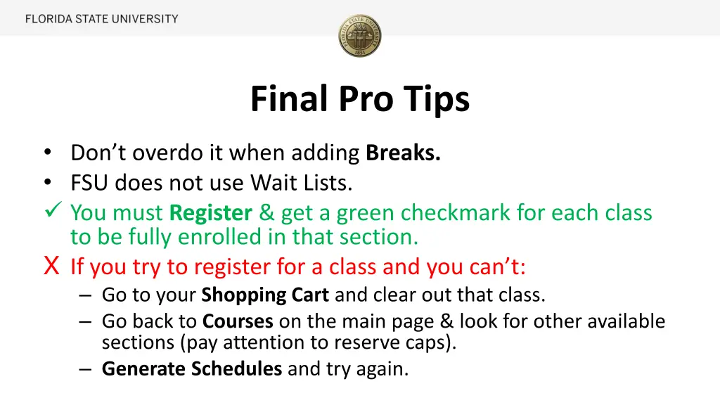 final pro tips