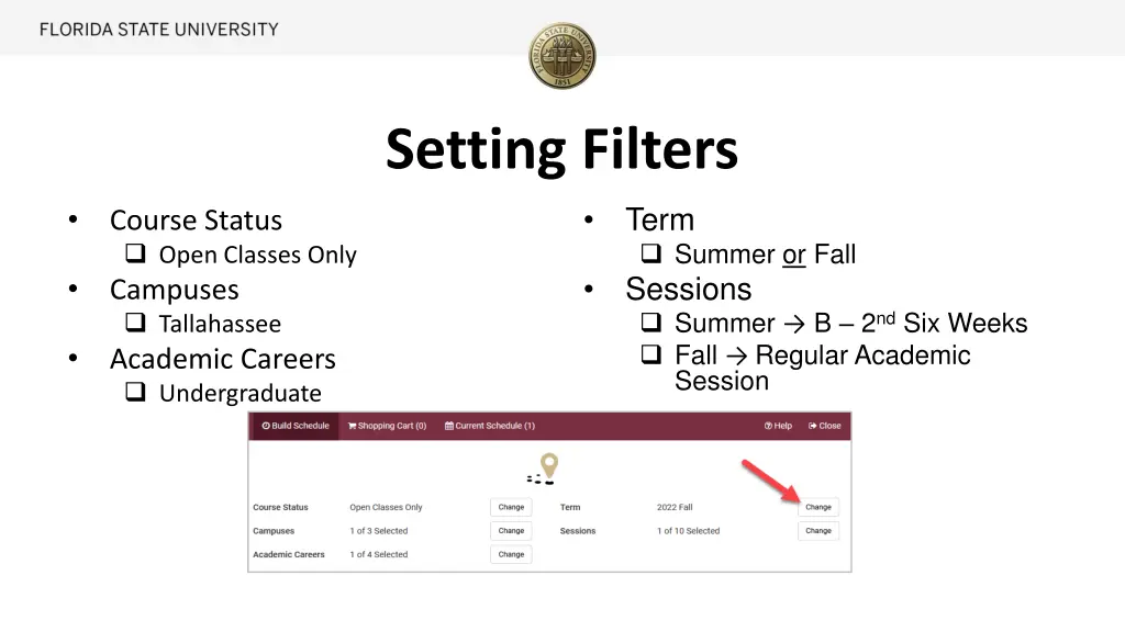 setting filters