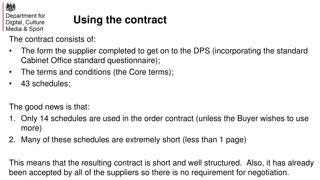 using the contract