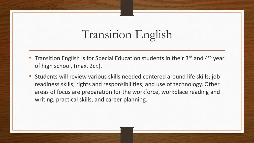 transition english