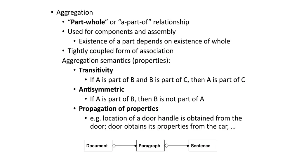 aggregation part whole or a part of relationship