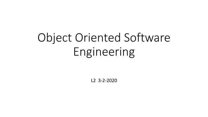 object oriented software engineering