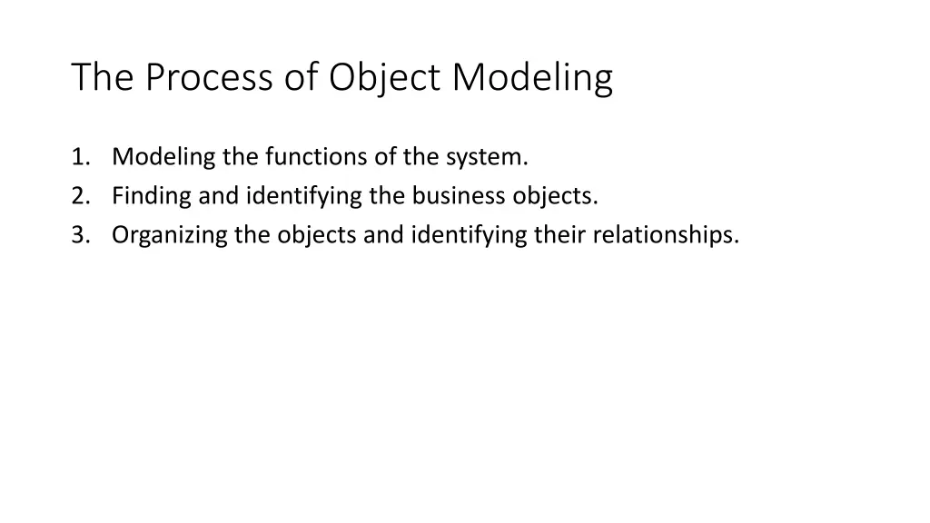 the process of object modeling