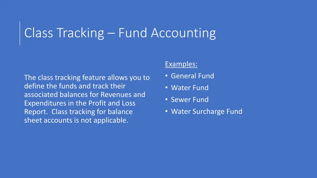 class tracking fund accounting