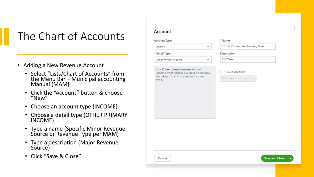 the chart of accounts 1