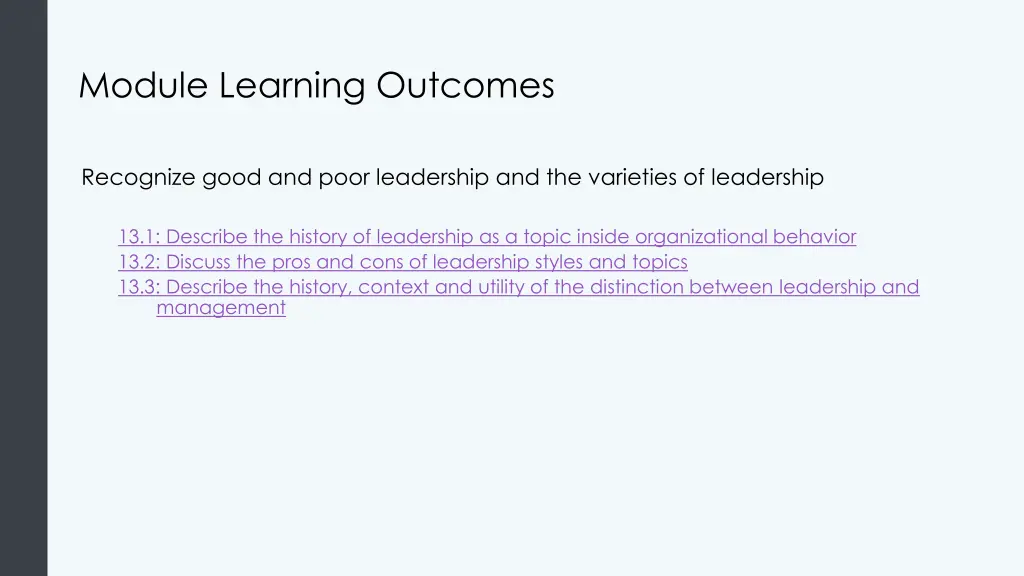 module learning outcomes