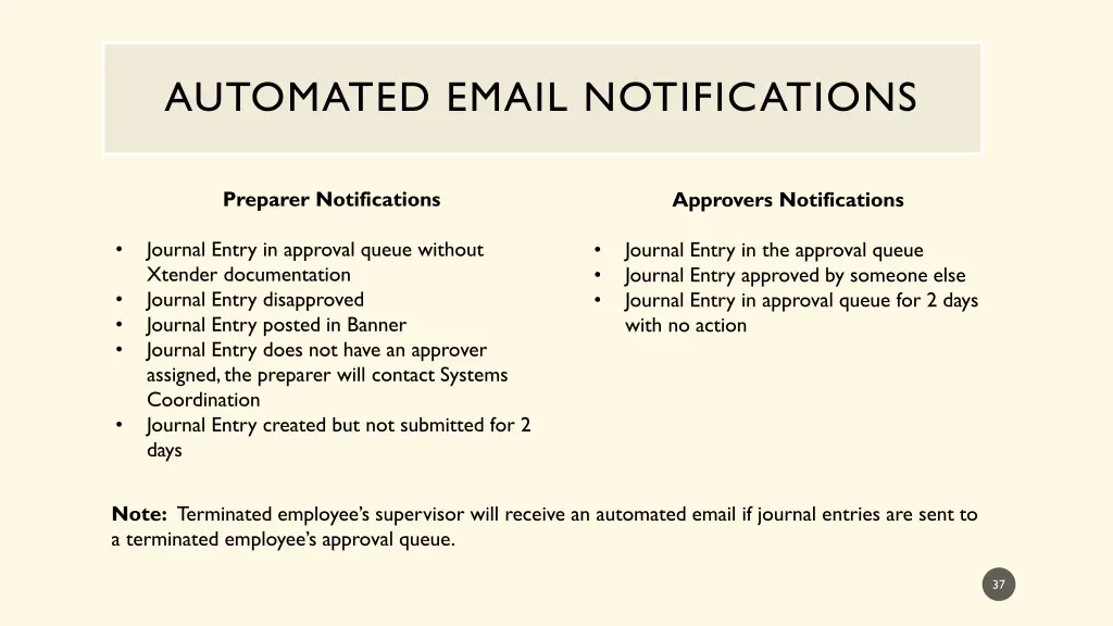 automated email notifications