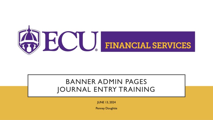 banner admin pages journal entry training