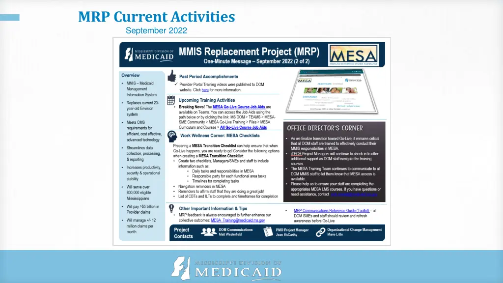 mrp current activities september 2022