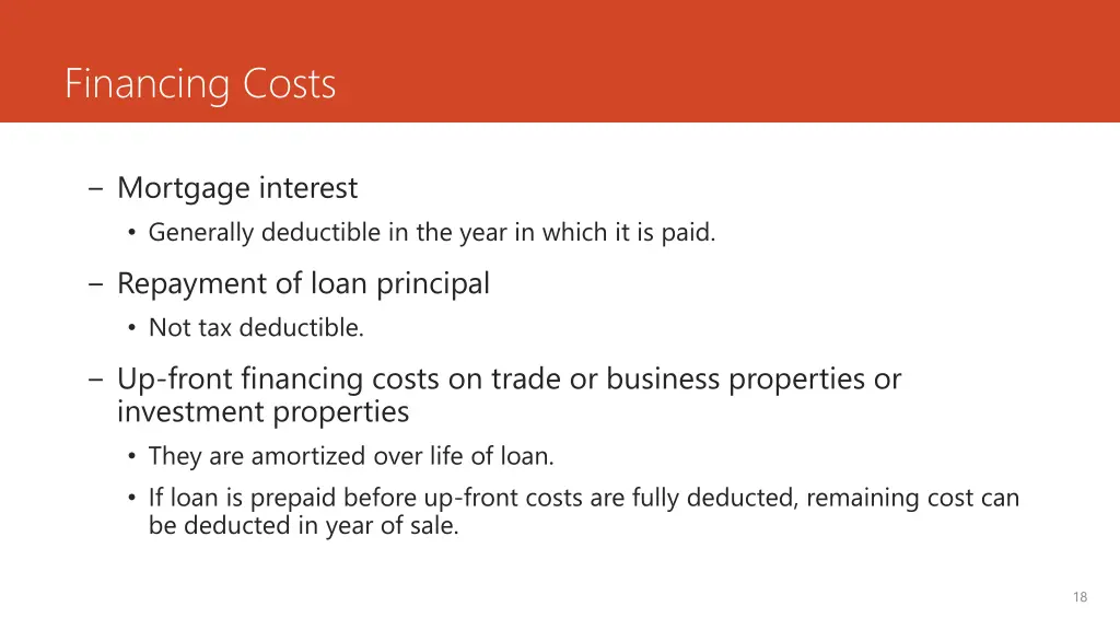 financing costs