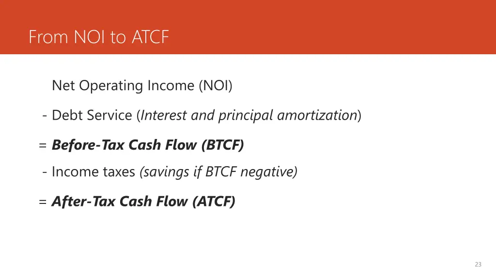 from noi to atcf