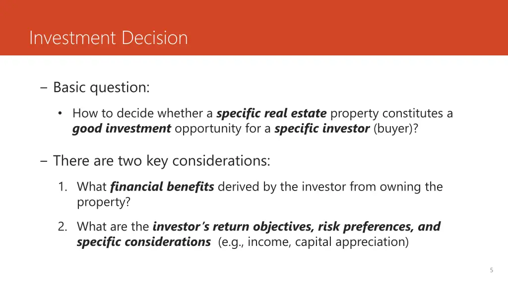 investment decision