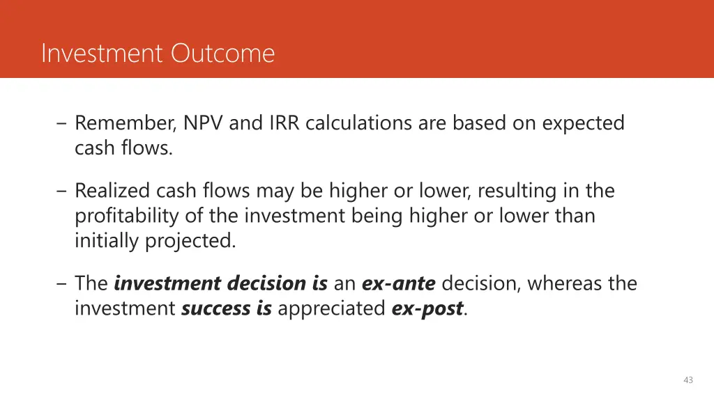 investment outcome